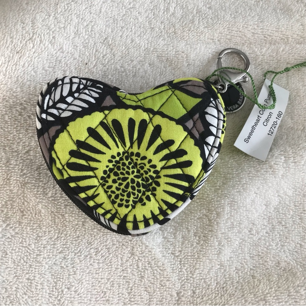 Vera Bradley Heart Shaped Coin Keychain  purse - Picture 1 of 6